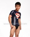 ラテックス　全身タイツ　メンズ　スーパーマン 　短袖　Ｔシャツ