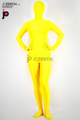 激安 カラー全身タイツ 透明人間 単色 イェロー スパンデックス 男女兼用サイズ 全身タイツ
