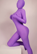 紫　パープル　美しい姿　メロメロ　舞台注目　コスプレ　ライクラ　スパンデックス　全身タイツ　NEW！　透明人間
