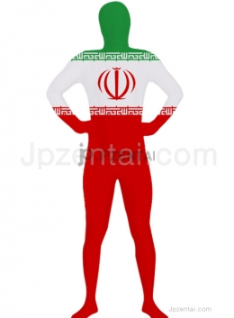 イラン国旗　ライクラ＆スパンデックス　 出場国全身タイツ