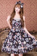 真夏のプリンセス　JSKデザイン　涼しい　スウィートガール　カード花柄　オリジナル洋服　ワンピース　ロリィタドレス