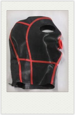 ラテックス マスク 　セクシー口穴　後ろファスナー付きマスク