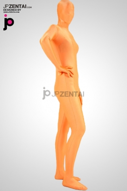 激安 カラー全身タイツ 透明人間 オレンジ　ライクラ　スパンデックス　男女兼用