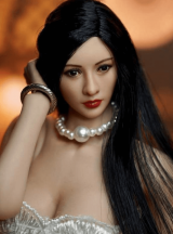 アジア美人beautyシリーズ　頭部分　ロングヘア　黒　1/6鉄骨ドールの組み合わせ