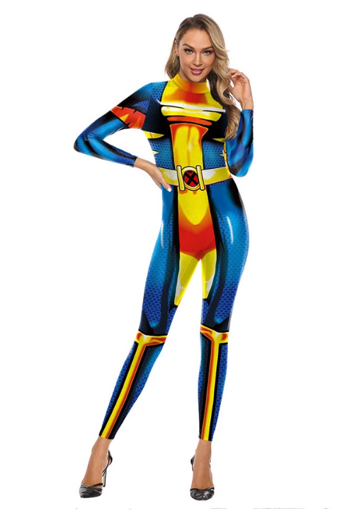X-Men Dark Phoenix　X-メン ダークフェニックス　スーパーヒーロー映画　演出服　コスチューム　ステージ衣装　コスチューム　プリント技術　仮装の通販　全身タイツ　通常販売