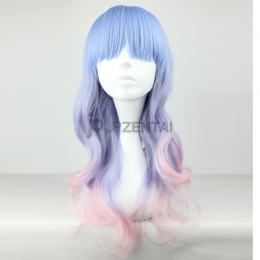 ロリータファッッション　wig　透明感のあるピンクとラベンダーヘア　乙女度アップ　耐熱　