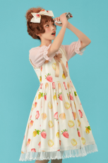 夏のフェアリー　チョッキスタイル　シフォン製　甘ロリ　スウィート　夏の果物ドレスシリーズ