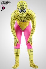 激安 カラー全身タイツ 透明人間 イェローとピンク　ライクラ　スパイダーマン　全身タイツ