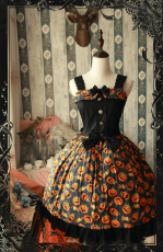 カボチャ花柄　ハロウィンスタイル　超個性的なガールたち　JSLドレス　在庫品　ロリータドレス