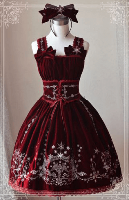 冬のミサ　刺繡元素　オリジナル　4色選択可能　ロリータドレス