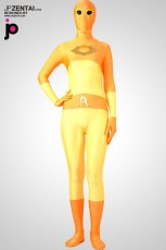 激安 カラー全身タイツ 透明人間 イェローとオレンジ　スパンデックス　全身タイツ