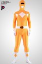 激安 カラー全身タイツ 透明人間 白とオレンジー　ライクラ　全身タイツ　正義の変身衣装