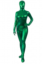 金属色　グリーン　Green　激安　透明人間　メタリック生地　ボディースーツ　全部包み　カラー全身タイツ