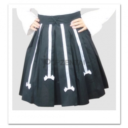 Lolita　白いストライプラッフル　ロリータスカート