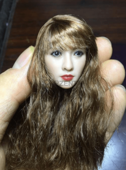 アジア美人beautyシリーズ　頭部分　ロングヘア　茶髪　前髪注目　1/6鉄骨ドールの組み合わせ