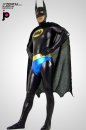 激安 カラー全身タイツ 透明人間 メタリック　黒色　Batman　バットマン　コスプレ衣装　マント付き