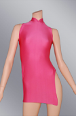 チャイナドレス　ももいろ　濃いピンク　袖なし　カラフル　透明人間　ライクラドレス