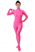 ピンク色　激安　透明人間　ライクラ生地　ボディースーツ　カラー全身タイツ　マスク無し