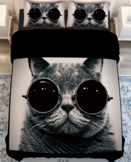 猫　ネコちゃん　可愛い　メガネをかける　セット　寝具