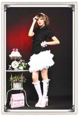 G.L.P パンク風　ミニスカート　ホワイト　 ケーキ裾　ヘムスカート