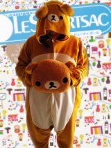 Rilakkuma　熊　着ぐるみパジャマ　股ファスナー付き可能　パーティーに　イベントに　部屋着にもOK!!!