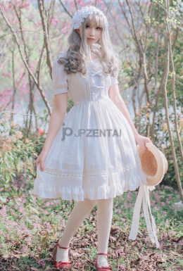 「新品時間限定セール」ホワイト　洋服少女　フェアリーの姿　日常　美しいライン　ガールの心　ワンピース　ロリィタドレス　通販