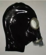 ラテックスプレイ専用ガスマスク　クラシカル黒ラバーマスク