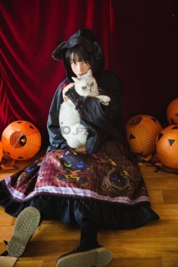 「悪魔猫」　オリジナル　可愛い　猫耳　ロリータ洋服　超暖かい　ゴシック風　マント