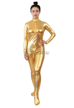 シルバー　ゴールド　金色　激安 カラー全身タイツ 透明人間　メタリック生地　ボディースーツ　手袋無し　ソックス付き