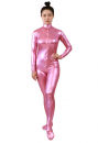 シルバー　ピンク　激安 カラー全身タイツ 透明人間　メタリック生地　ボディースーツ　手袋無し　ソックス付き