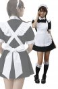 メイドコスチューム　超可愛いシリーズ　フリル　短袖　ブラックとホワイト　エプロン　メイド服　