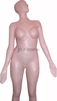ラテックスキャットスーツ　シリカゲル偽胸　ｃｄ変身　ミイラ　立体3D胸