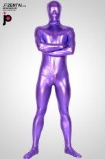 紫　ゼンタイ　メタリック　透明人間　全身タイツ