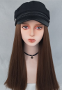 変装かつらシリーズ105　黒　ブラック　帽子とウィッグ一体型　ストレートヘア 　変装必須　耐熱　女装専用　ウィッグ