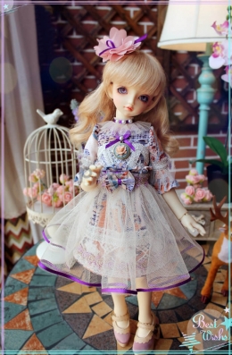 藍紫色　関節ドール用服　可愛いガール　お姫ワンピース