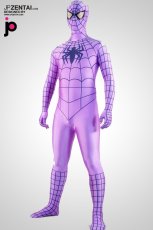 激安 カラー全身タイツ 透明人間 紫　ライクラ　スパンデックス　全身タイツ