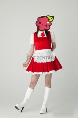 女子制服　レッド　メイドコスチューム　コスプレ衣装
