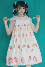 新入荷lolita洋服　JSKスタイル　シフォン製　スリップドレス　甘ロリ　アイスクリーム　夏の果物ドレスシリーズ