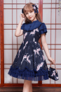 「新品時間限定セール」夏のプレゼント　日常dress　鶴の花柄　中華風　優雅な1着　ワンピース　ロリィタドレス