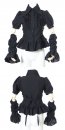 ブラック　フリル　着脱可能な袖　可愛い　ロリータ　シャツ
