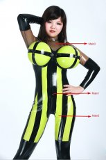 新品通販　ラテックスキャットスーツ 縞　ストライプデザイン　超爆乳シリーズ　3Dラテックス