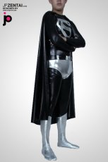 激安 カラー全身タイツ 透明人間 ブラックとホワイト　メタリック　 Superman　全身タイツ　コスプレ用コスチューム