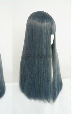 変装かつらシリーズ38　藍鼠色　長い髪　上品な美人　シースルーバング　変装必須　耐熱　女装専用　ウィッグ