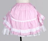 ピンク　フリル　可愛い　ダブル　ロリータ　スカート　
