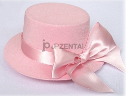 ピンク小さいシルクハット ロマンチックリボン付きサファリ　着回し度高い　ロリ必須　帽子 ロリータ　アクセサリー