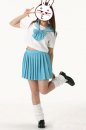 学園　女子制服　短袖　ブルー＆ホワイト　コスプレ衣装