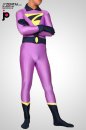 激安 カラー全身タイツ 透明人間 紫　ライクラ　Superhero　全身　タイツ